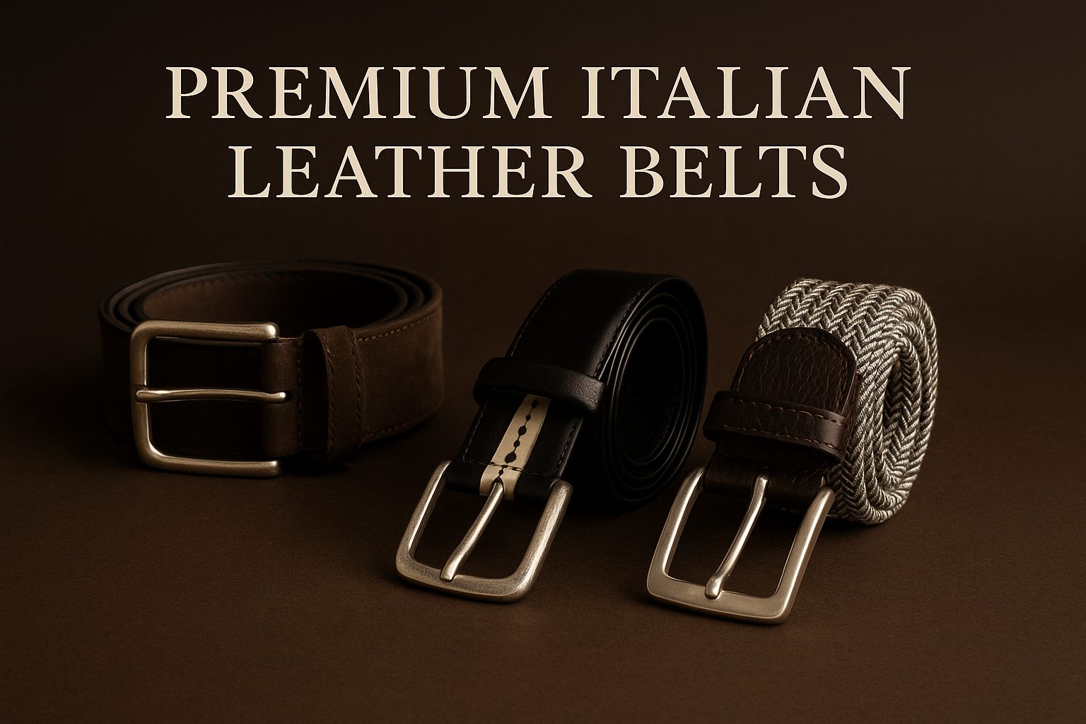 Banner cinture da uomo con prodotti reali