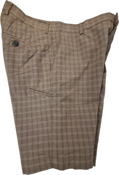 Bermuda uomo BerWich - fantasia quadri - beige