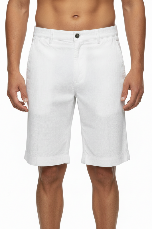 Bermuda uomo BerWich - martellato - Bianco