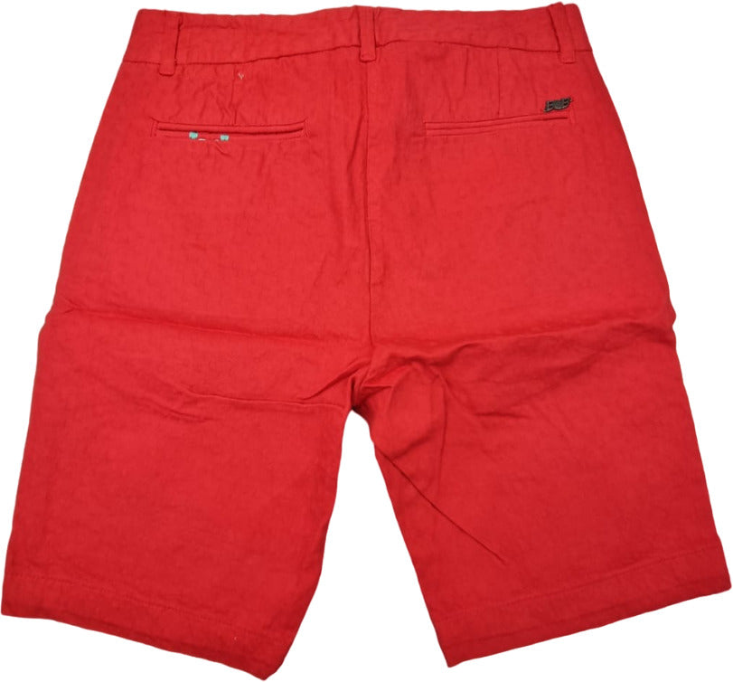 Bermuda uomo BoB Company - tinta unita ricami - rubino