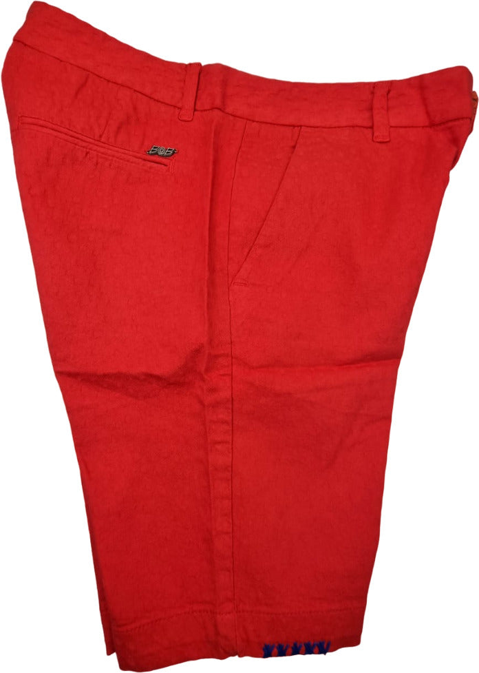 Bermuda uomo BoB Company - tinta unita ricami - rubino