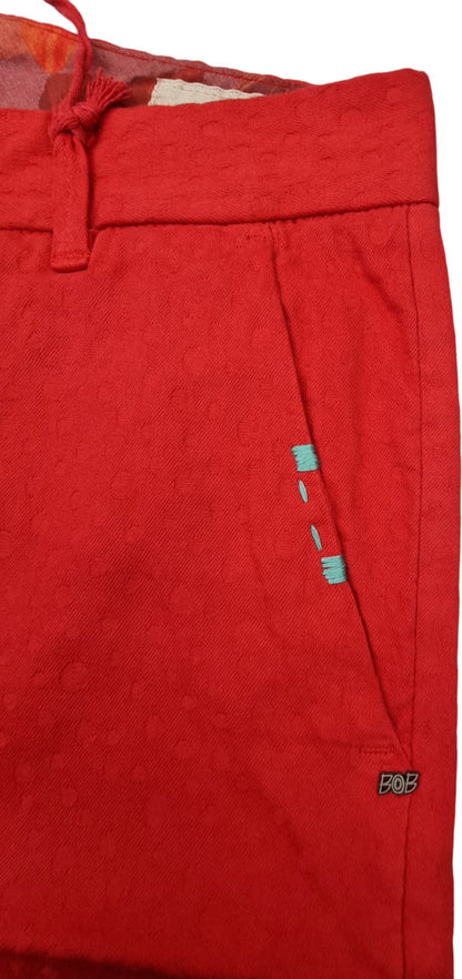 Bermuda uomo BoB Company - tinta unita ricami - rubino