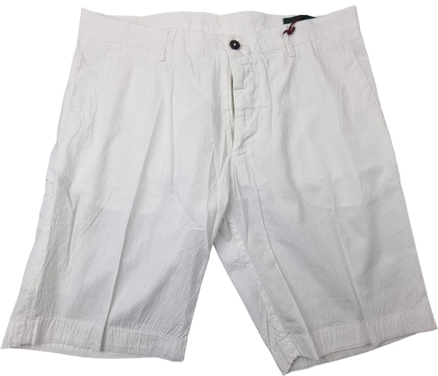 Pantaloncini Bermuda uomo BerWich martellato bianco, moda uomo, abbigliamento estivo, tessuto leggero e dettagli eleganti.
