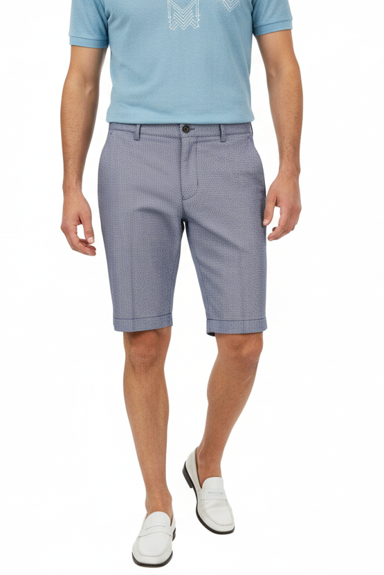 Pantaloncini Bermuda uomo BerWich in fantasia bianco e blu, moda uomo, abbigliamento estivo, tessuto leggero e confortevole