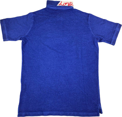 Polo uomo Bob Company fantasia Yacht Club in tessuto denim, moda sportiva, colletto e maniche a maniche corte.