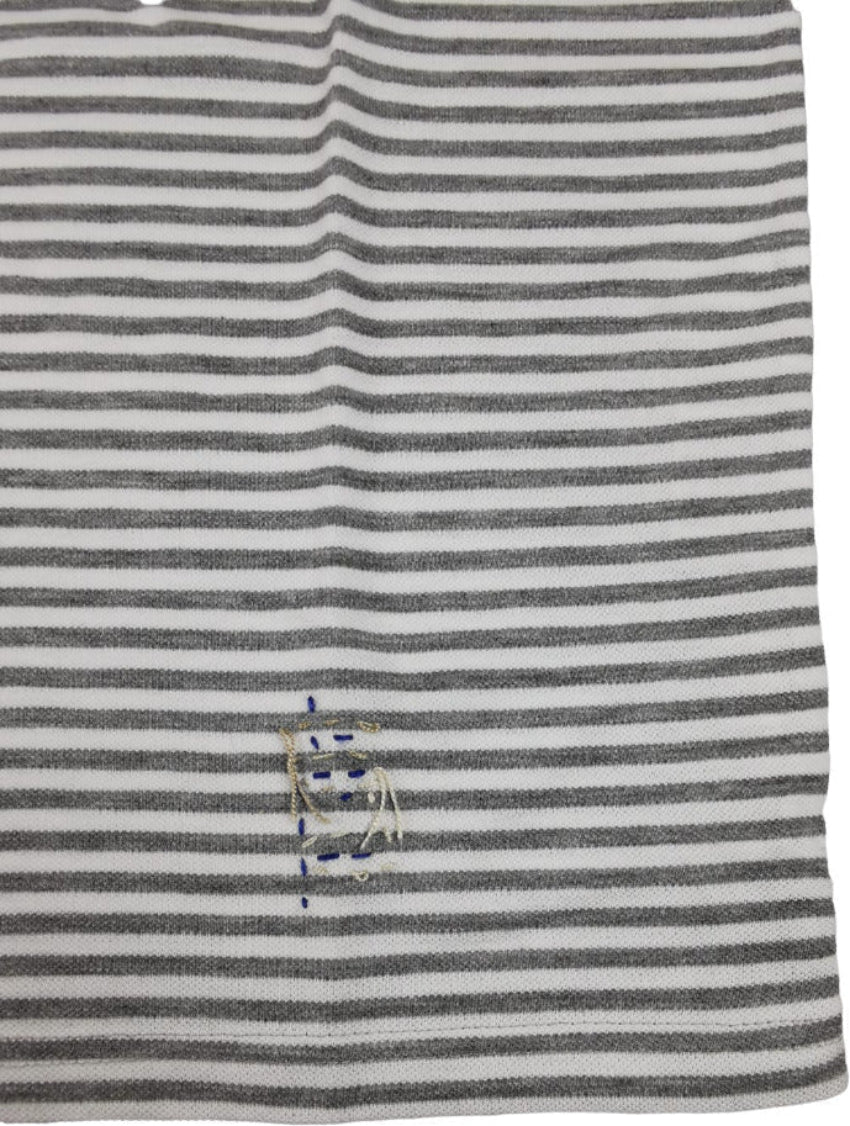 Polo uomo Bob Company con fantasia a righe orizzontali, manica corta e colletto in tessuto bianco e blu.