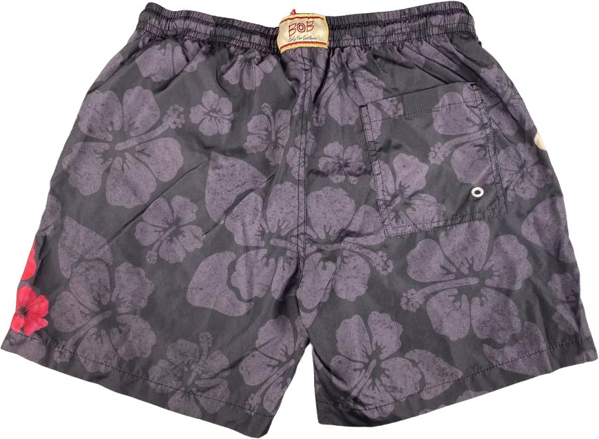 Boxer mare da uomo Bob Company, fantasia con macchine e fiori, colore nero, perfetti per attività acquatiche e tempo libero.