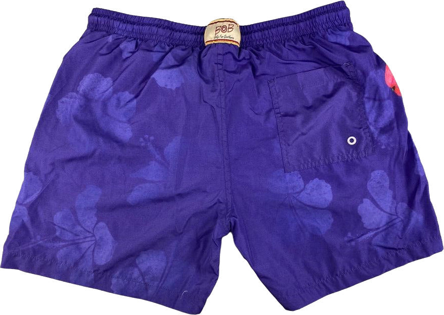 Boxer mare da uomo Bob Company, fantasia con disegni vari, colore viola, adatti per nuoto e sport acquatici.