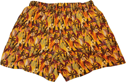 Boxer mare uomo Gallo fantasia giungla arancione multicolor, costume da bagno sportivo per attività acquatiche.