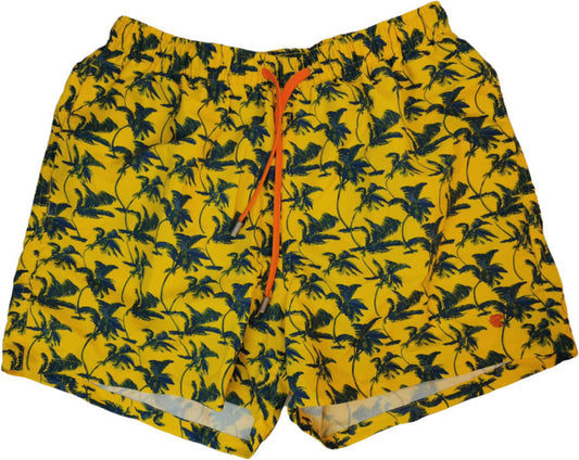 Boxer mare uomo Gallo fantasia palme giallo verde. fronte