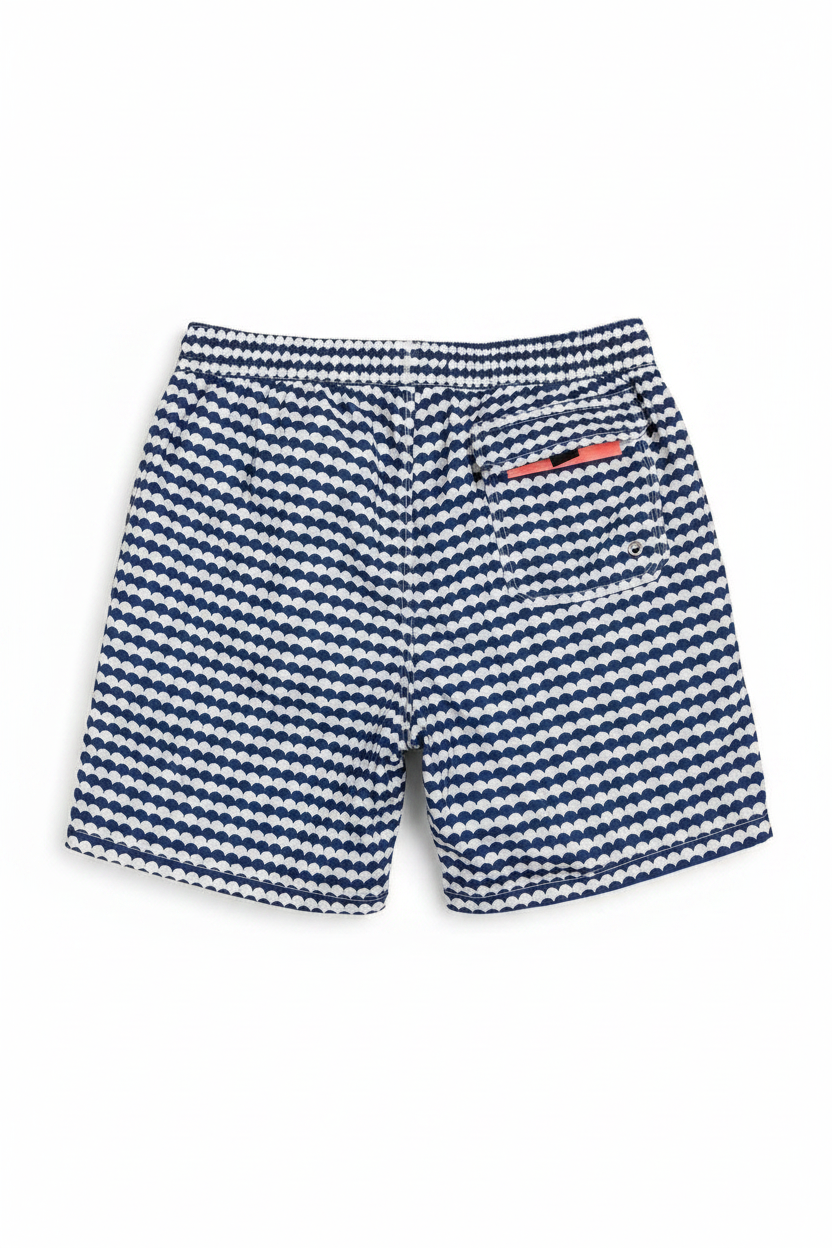 Baxer mare uomo sunstripes fantasie onde bianco blu retro