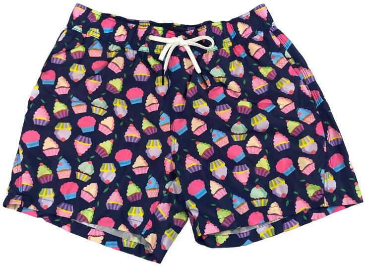Men's Swim Shorts - RRD - Cupcake Pattern - Blue