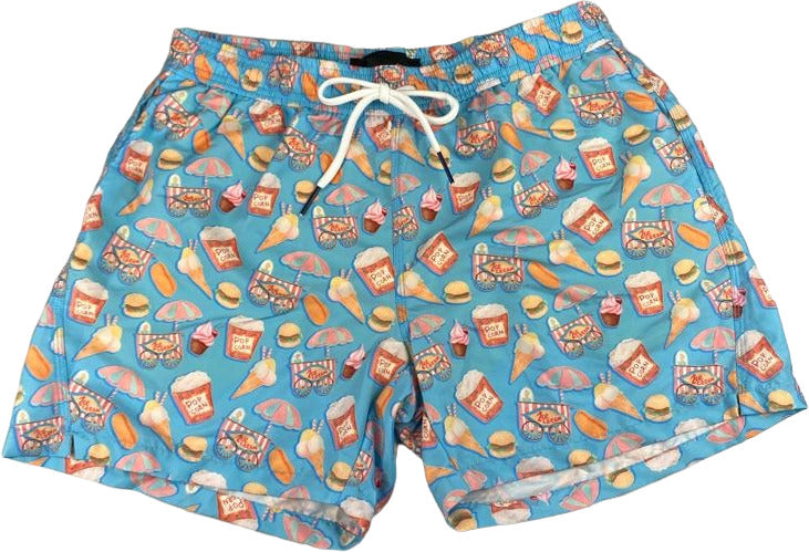 Men's Swim Trunks - RRD - Tramontana Circus Pattern - Light Blue