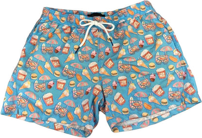 Men's Swim Trunks - RRD - Tramontana Circus Pattern - Light Blue