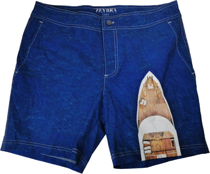 Boxer mare Uomo - Zeybra Portofino 1962 - fantasia yacht - colore blu