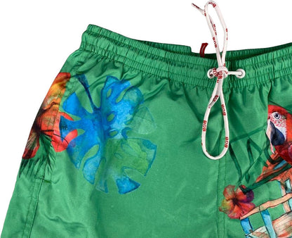Boxer mare Uomo BoB Company - fantasia Pappagallo/fiore - colore verde