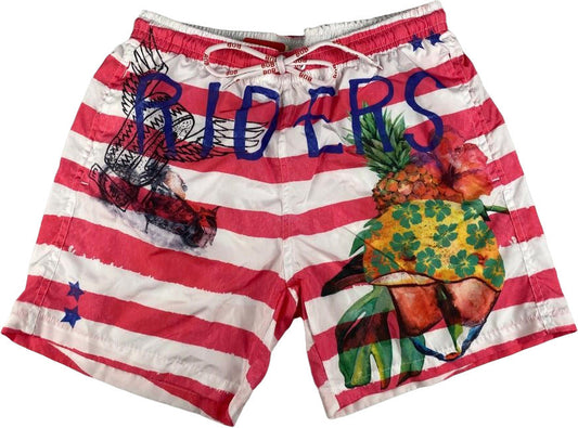 Boxer mare Uomo BoB Company - fantasia Righe - colore porpora/Bianco