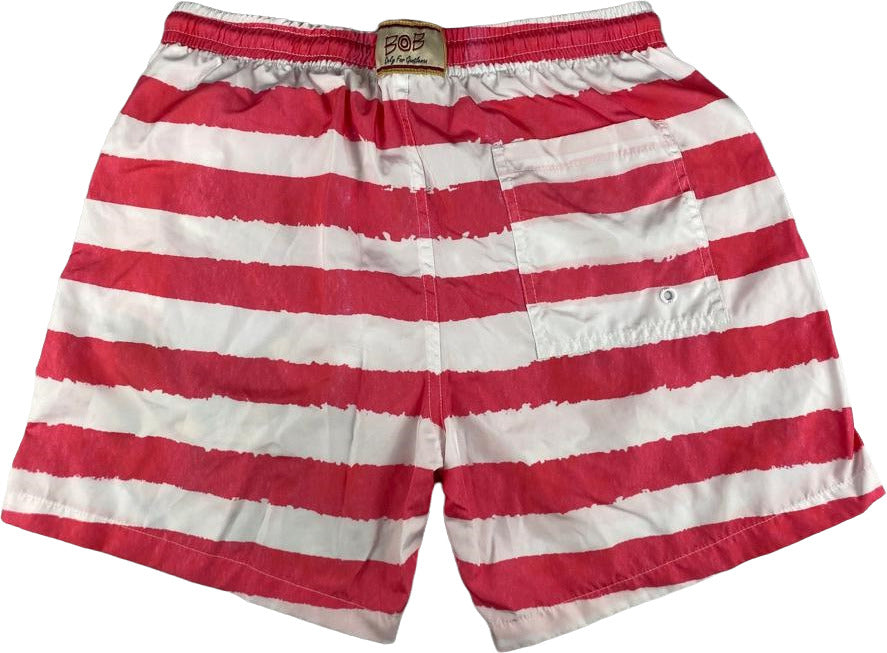 Boxer mare Uomo BoB Company - fantasia Righe - colore porpora/Bianco