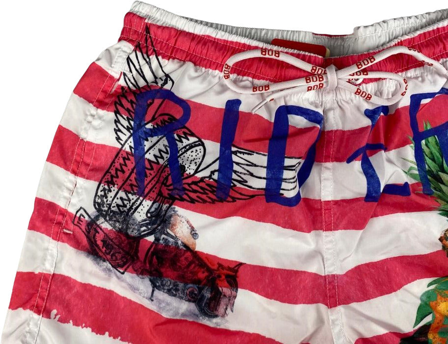 Boxer mare Uomo BoB Company - fantasia Righe - colore porpora/Bianco