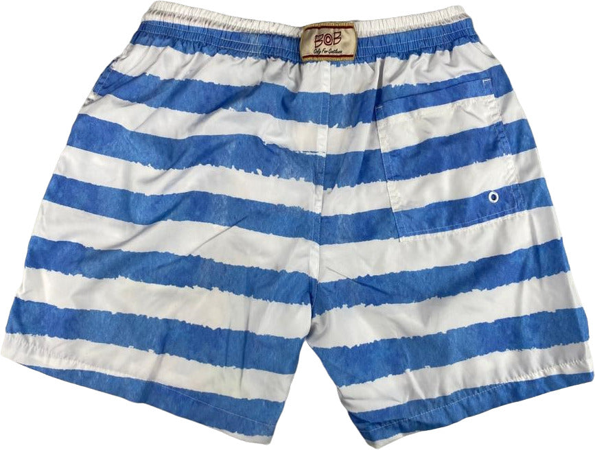 Boxer mare Uomo BoB Company - fantasia Righe e Disegni - colore azzurro/bianco