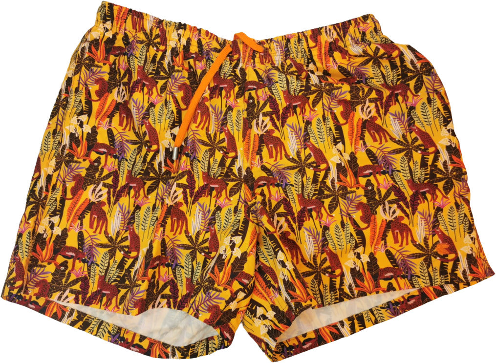 Boxer mare Uomo Gallo - fantasia giungla - colore arancio multicolor