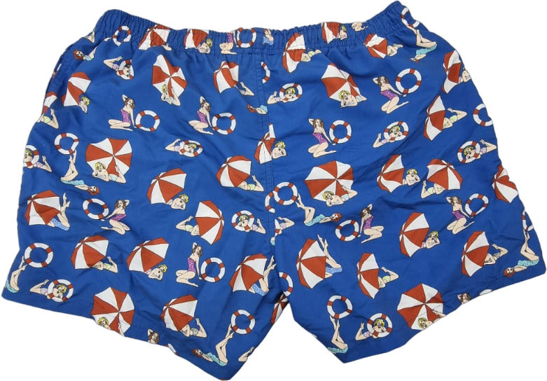 Boxer mare uomo Gallo - fantasia ombrelloni - Blu