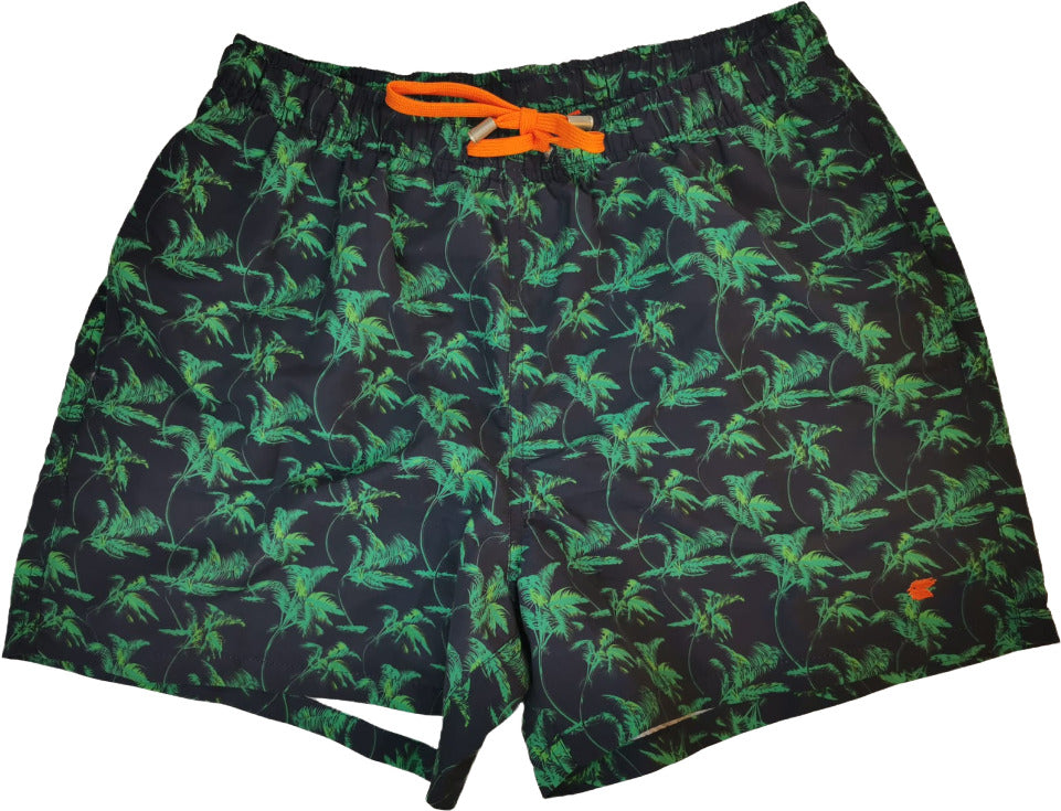 Boxer mare Uomo Gallo - fantasia palme - colore blu/verde