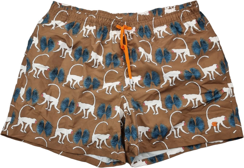 Boxer mare Uomo Gallo - fantasia primati - Tortora