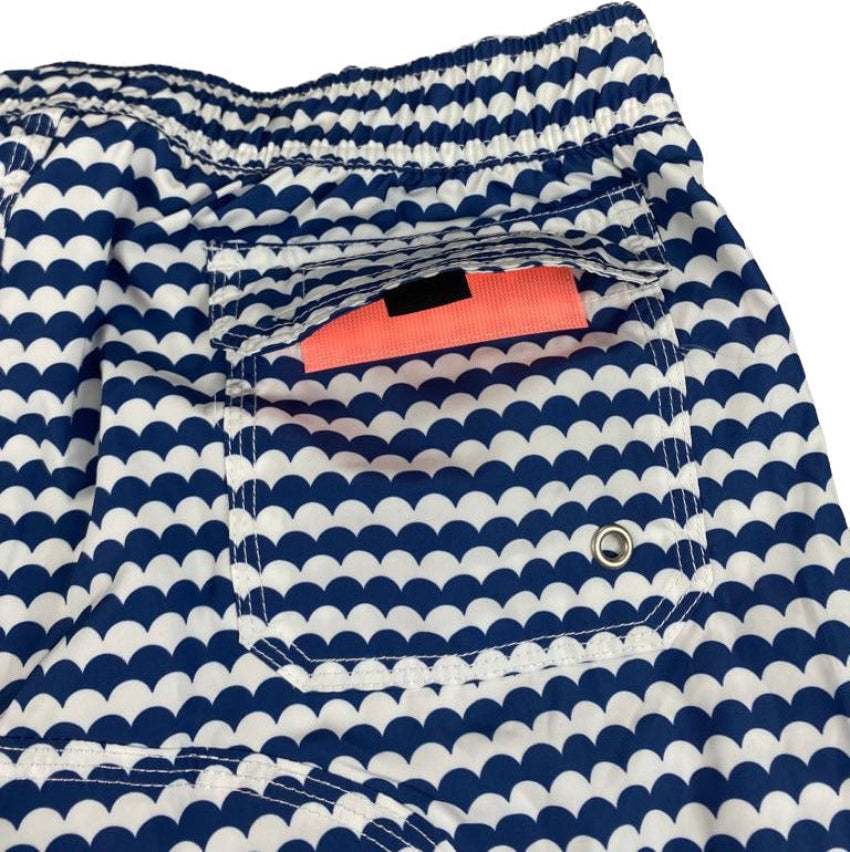 Boxer mare uomo sunstripes bianco blu con onde mare