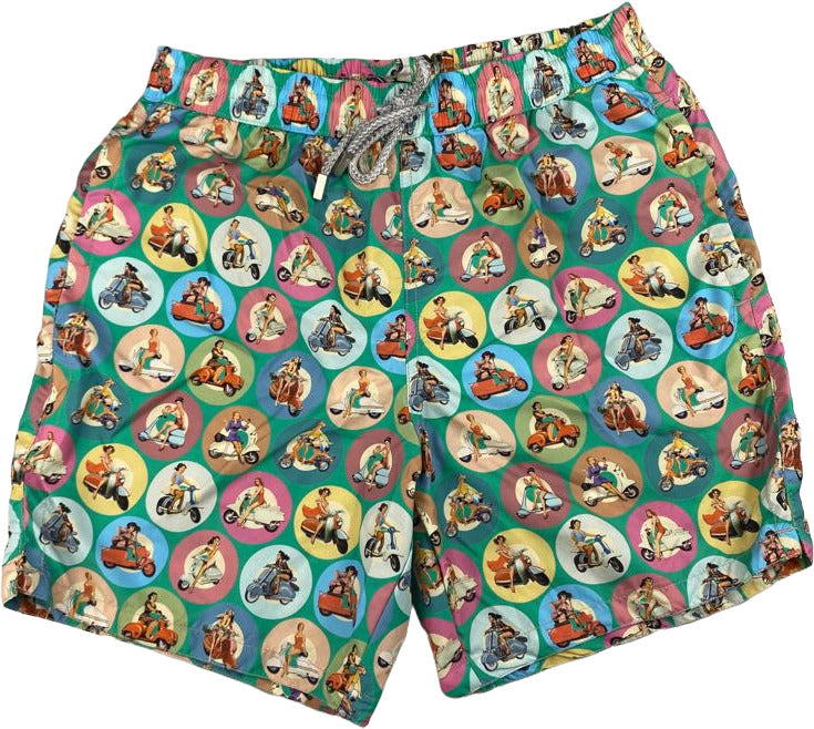 Boxer mare Uomo Zeybra Portofino 1962 - fantasia Bali - colore verde/multicolore