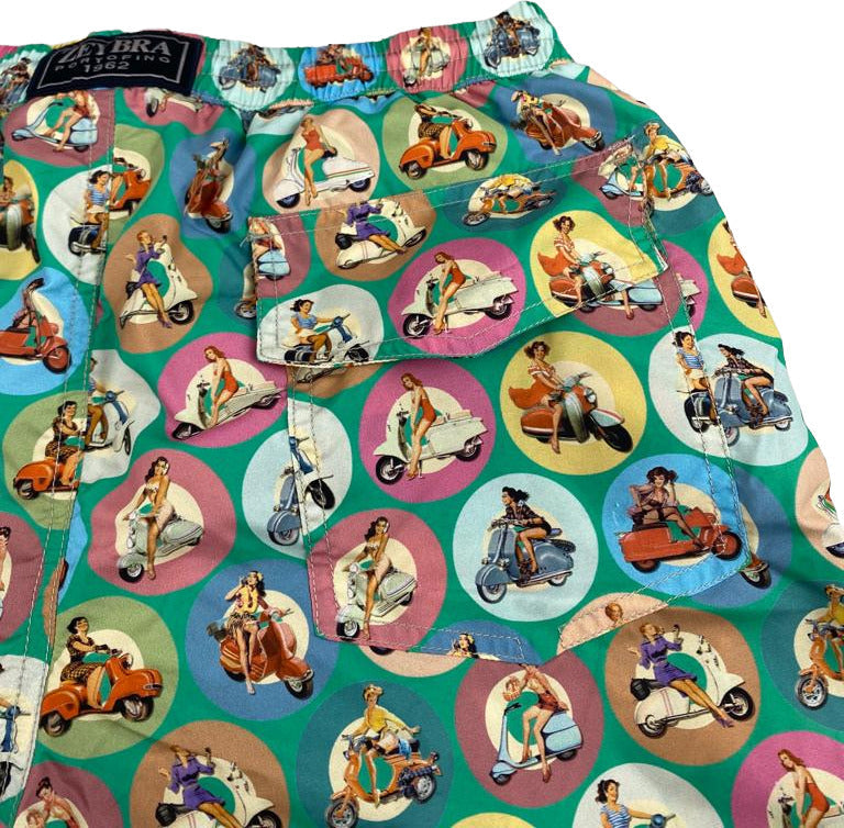 Boxer mare Uomo Zeybra Portofino 1962 - fantasia Bali - colore verde/multicolore