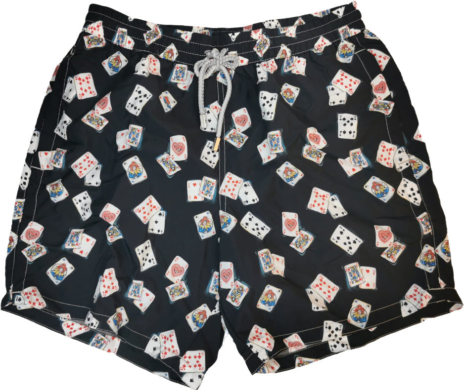 Boxer mare Uomo Zeybra Portofino 1962 - fantasia carte da gioco - colore nero/multicolore