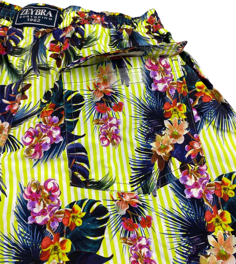 Boxer mare Uomo Zeybra Portofino 1962 - fantasia Lime - Colore verde/multicolore