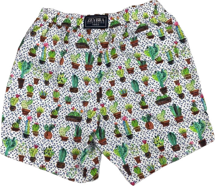 Boxer mare Uomo Zeybra Portofino 1962 - fantasia piante - colore bianco/multicolore