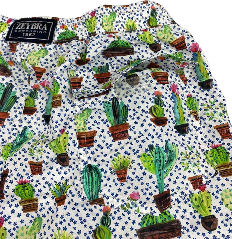 Boxer mare Uomo Zeybra Portofino 1962 - fantasia piante - colore bianco/multicolore