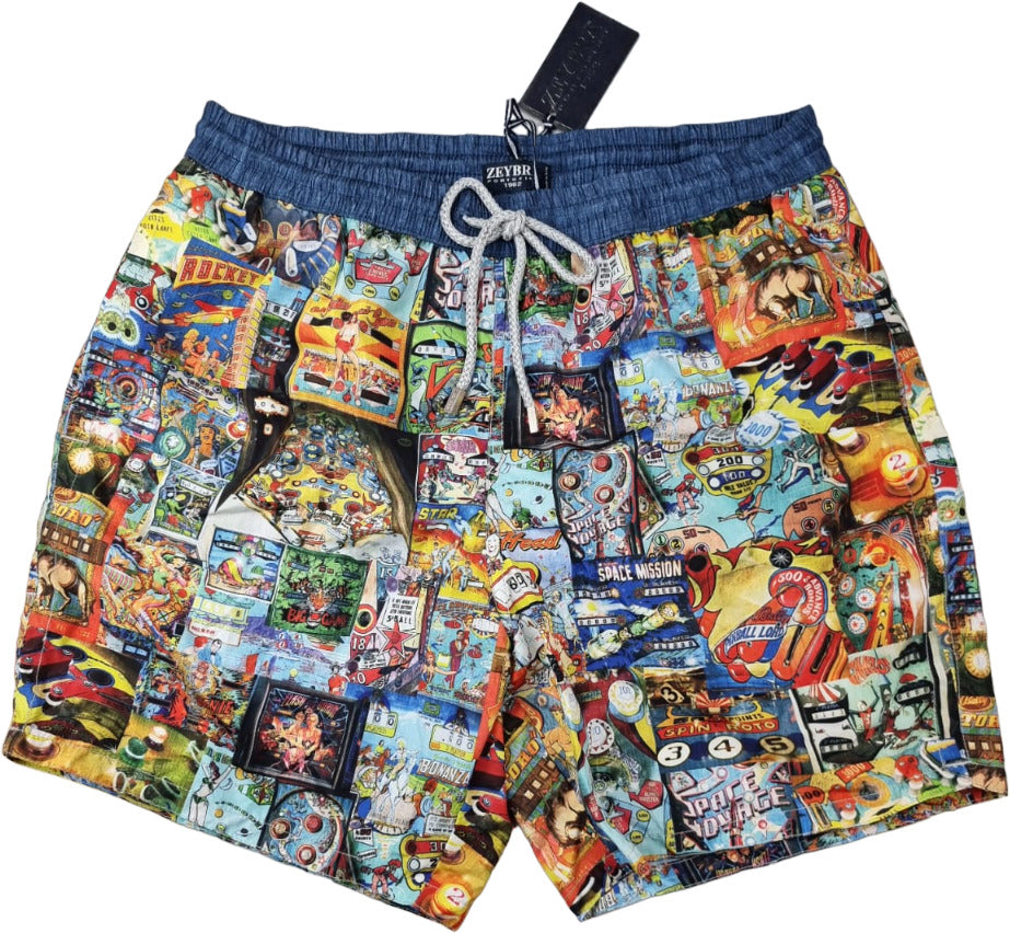 Boxer mare uomo Zeybra Portofino 1962 fantasia elettrico pinball. Fronte