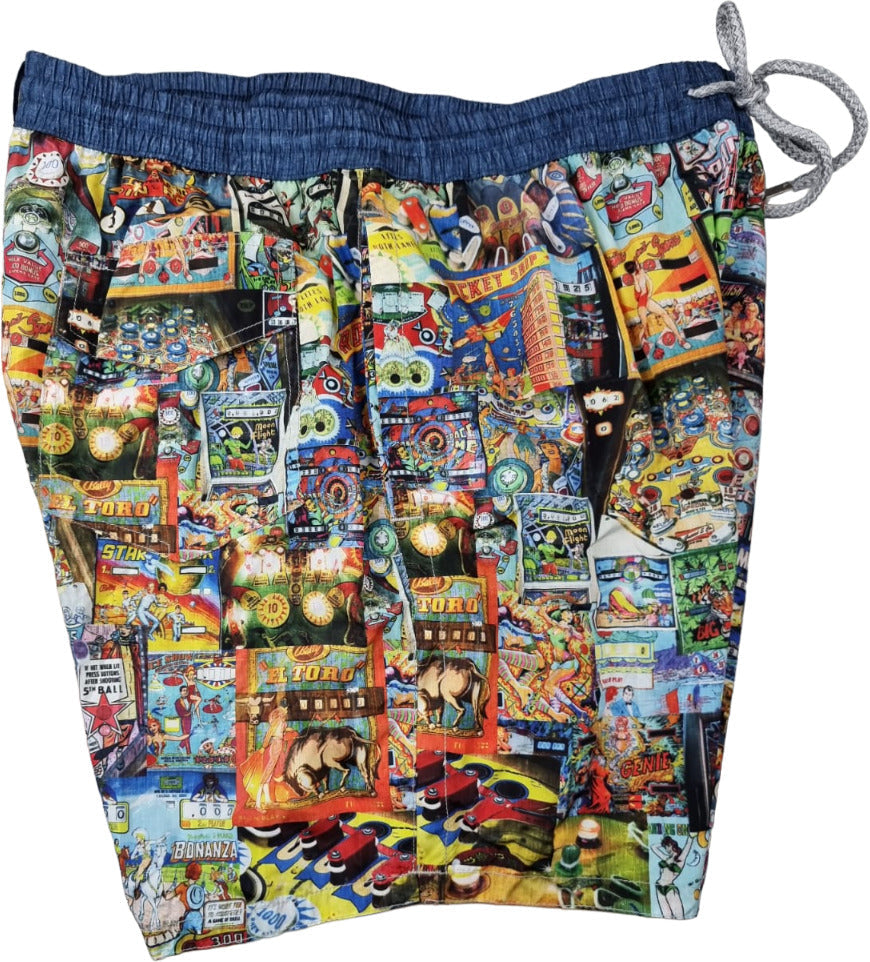 Boxer mare uomo Zeybra Portofino 1962 fantasia elettrico pinball. Lato