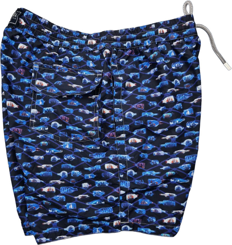 Boxer mare uomo Zeybra Portofino 1962 fantasia bottiglie. Lato