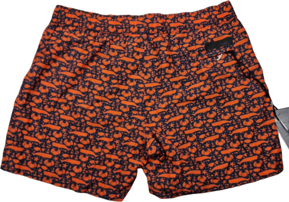 Boxer Mare Uomo RRD Fantasia Paranza Blu Stile Italiano per l'Estate. retro