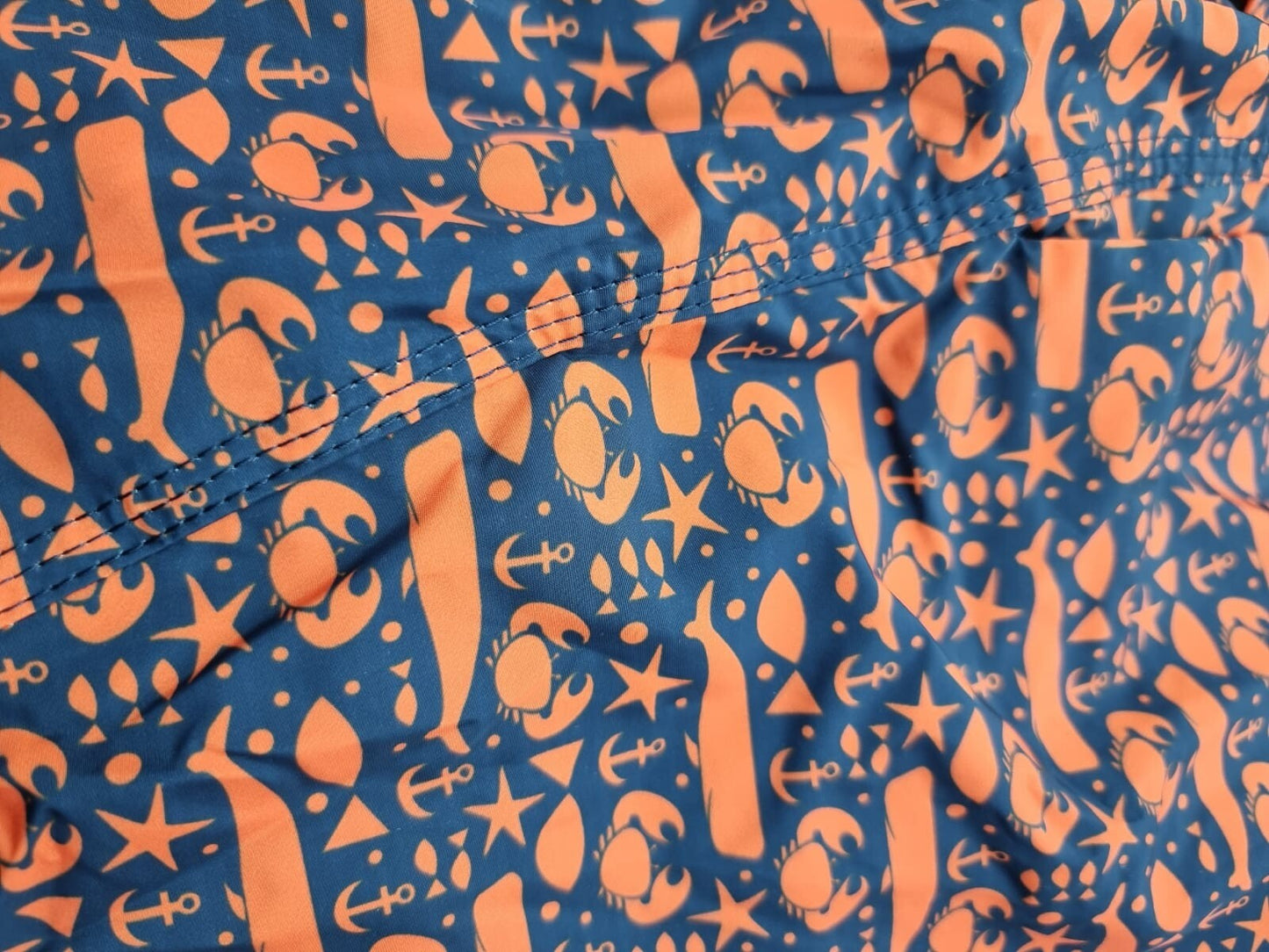 Boxer Mare Uomo RRD Fantasia Paranza Blu Stile Italiano per l'Estate. particolare