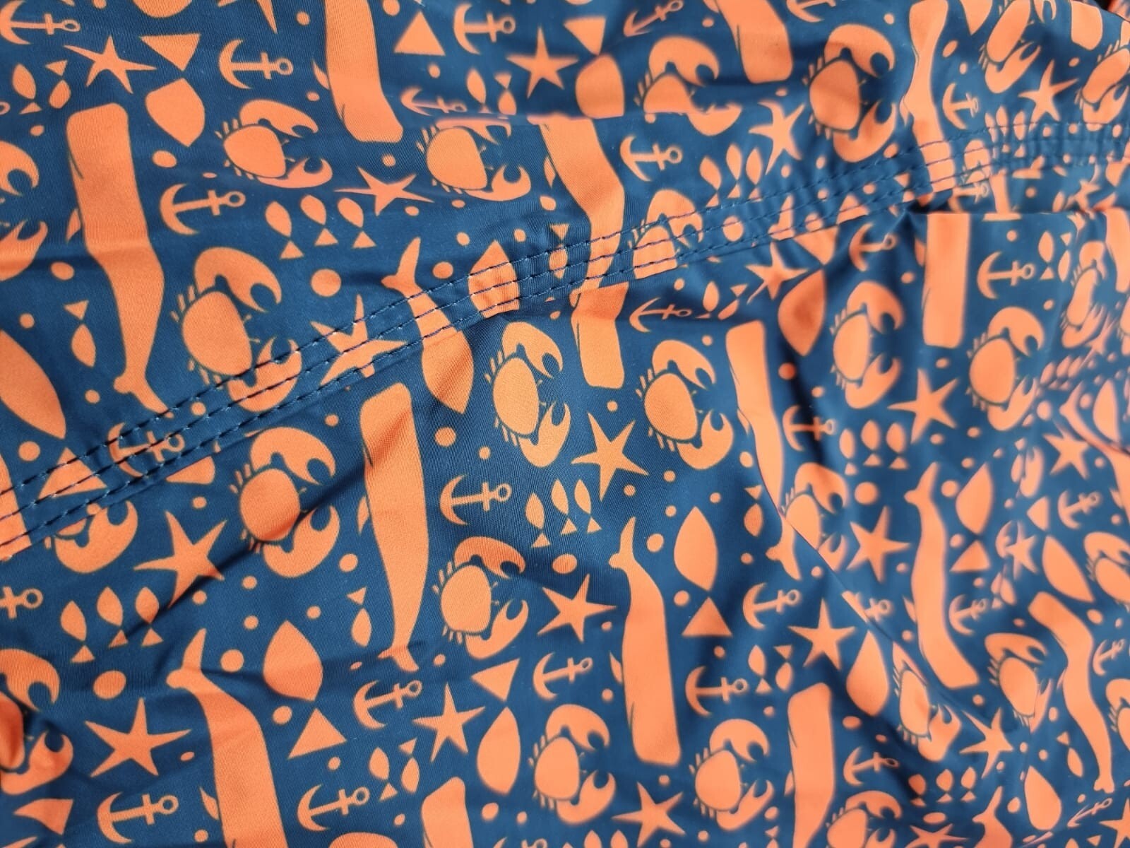 Boxer Mare Uomo RRD Fantasia Paranza Blu Stile Italiano per l'Estate. particolare