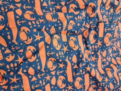 Boxer Mare Uomo RRD Fantasia Paranza Blu Stile Italiano per l'Estate. particolare