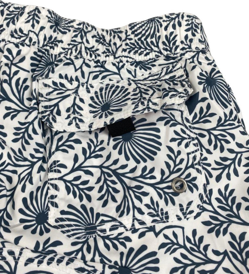 Boxer mare uomo Sunstripes fantasia floreale bianco grigio. Tasca posteriore