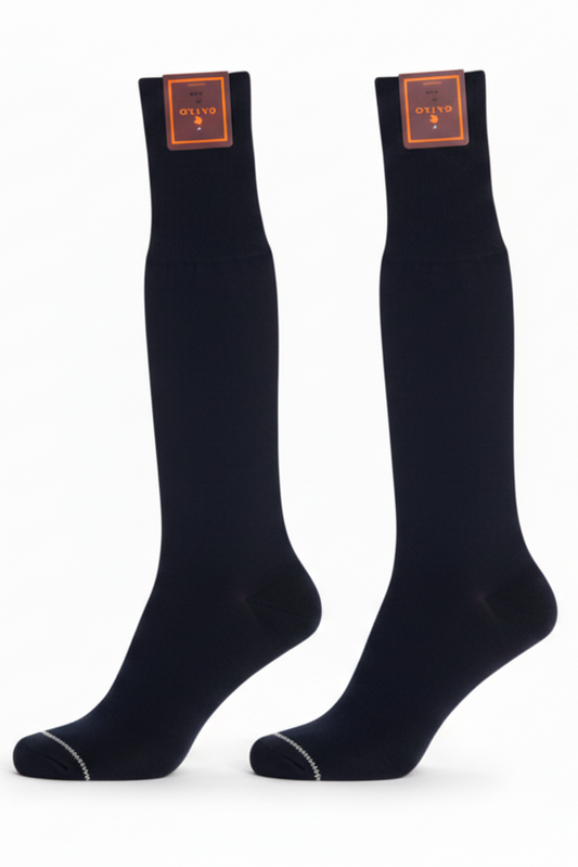 🏷️ Alt text: Calze lunghe uomo Gallo nero tinta unita cotone 100% - vista frontale

