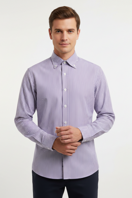 Camicia Bagutta righe indossata da modello