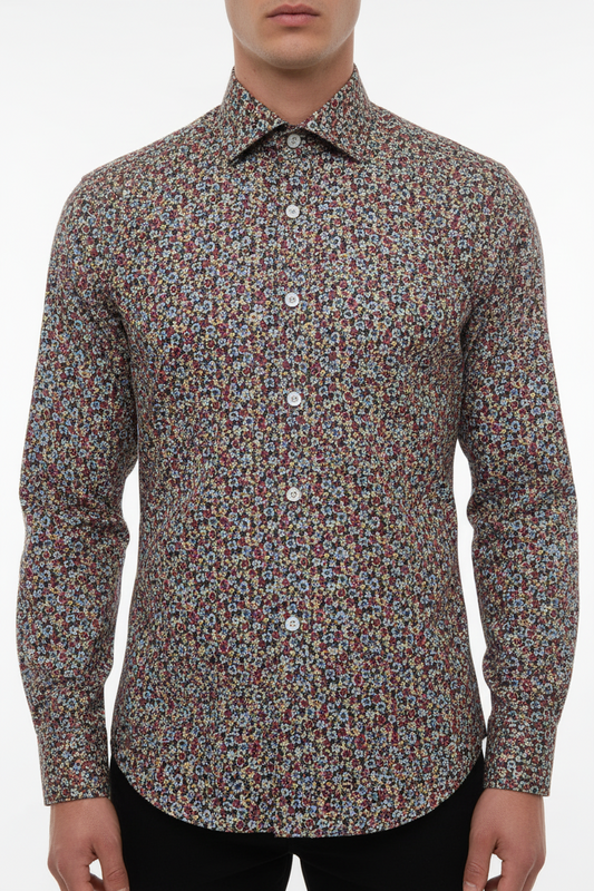 Camicia uomo Sonrisa fior di cotone fiori