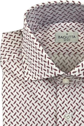 Camicia uomo Bagutta  -  Fantasia  - Colore bianco/rosso