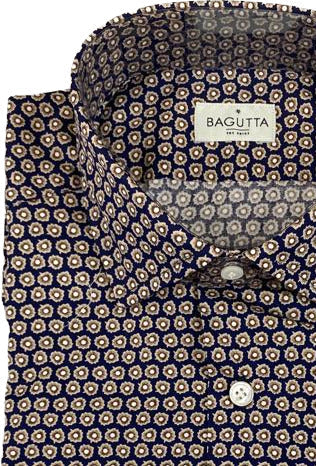 Camicia uomo Bagutta -  Fantasia - Colore verde/marrone