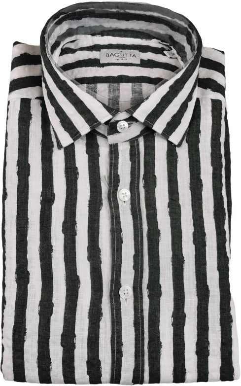 Camicia uomo Bagutta - Righe - Colore bianco/verde