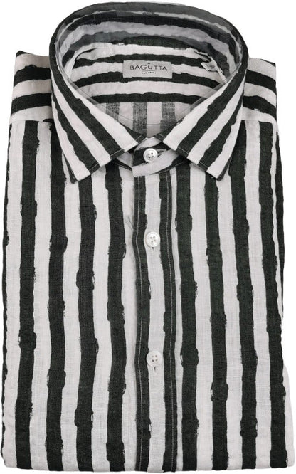 Camicia uomo Bagutta - Righe - Colore bianco/verde